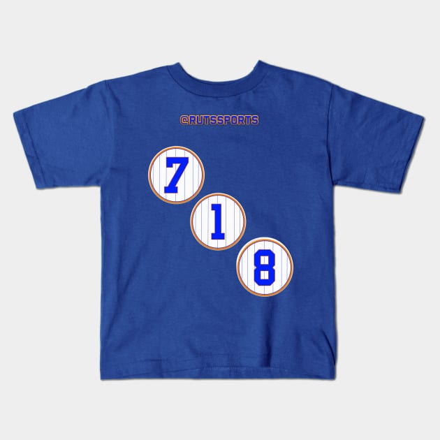 Rep Your Area Code (NY NL 718) Kids T-Shirt by RUTSSports